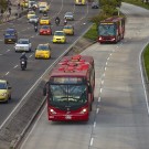 vista aérea do sistema BRT de Bogotá